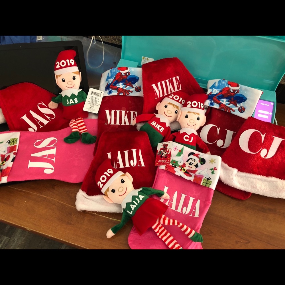 Personalized Christmas elves, hats, stockings!